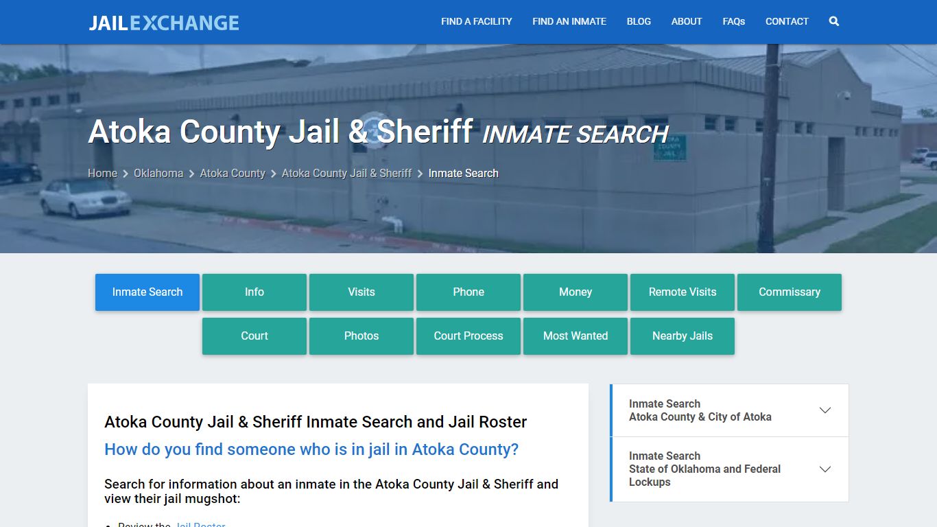 Atoka County Jail & Sheriff Inmate Search - Jail Exchange