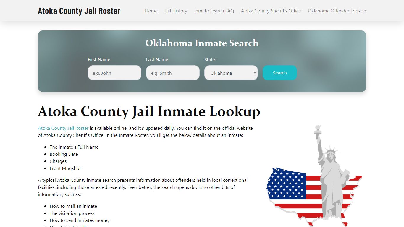 Atoka County Jail Roster Lookup, OK, Inmate Search